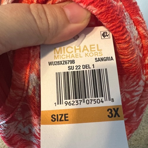 Michael Michael Kors Floral Ruffle Hem Dress Plus Size 3X Red White NWT - 第 9/9 張圖片