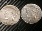 Two 1934-S San Francisco Mint Silver Peace Dollar