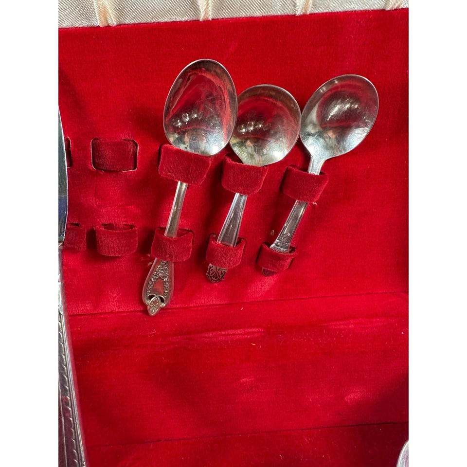 Juego de cubiertos de plata Rogers Bros Marquis Original Roggers 1847 con caja Foto 3 de 4