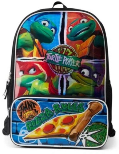 Mochila Teenage Mutant Ninja Turtles reglas de pizza Turtle Power 17” TMNT - Imagen 5 de 6