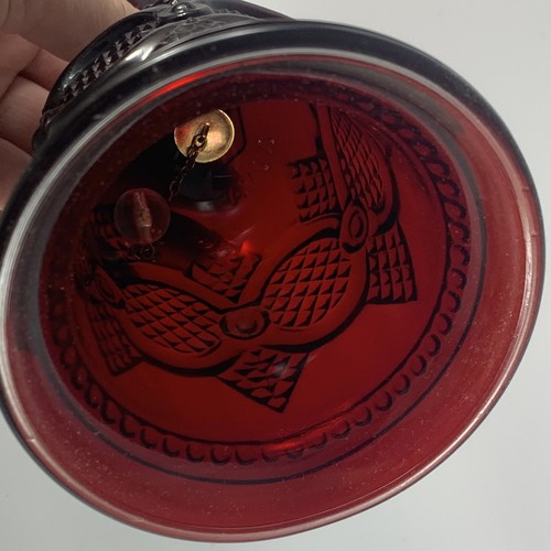 Vintage Avon Vintage Cape Cod 1876 Ruby Red Cranberry Glass 6 1/2 Inch Bell - Picture 4 of 6