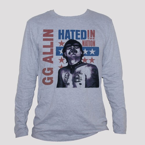 GG Allin Hardcore Punk Rock T-Shirt Langarm Grau Größe S-2XL - Bild 2 von 2