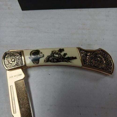 Falkner American Mint Wildlife Anniversary Edition Pocket Knife Big Horn Ram - Picture 3 of 10