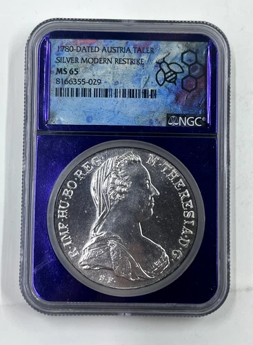 NGC 1780 Dated Austria Taler Silver Modern Restrike MS65