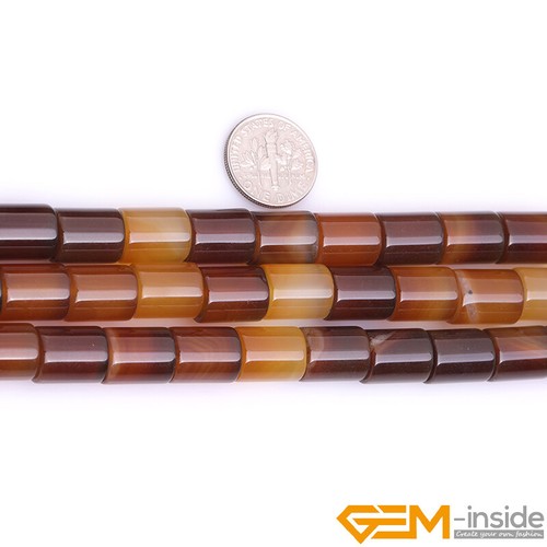 Natural Carnelian Agate Gemstone Tube Barrel Loose Beads For Jewelry Making 15" - Picture 22 of 24