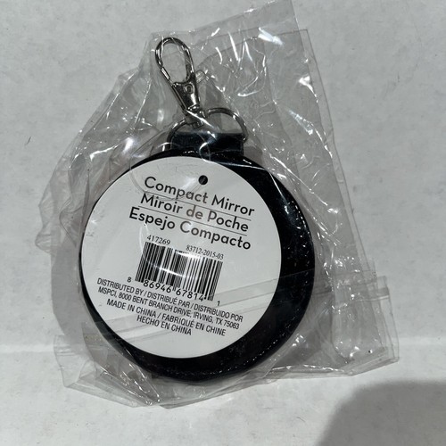 Black Compact Mirror With Lobster Clasp 3” Fancy Pants New - Picture 2 of 5