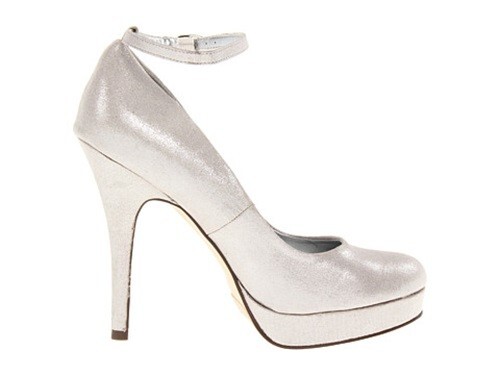 Call it SPRING Women's Sz 8 Platform High Heels Pumps Ankle Strap - Silver - Picture 6 of 7