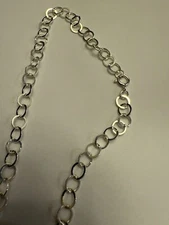 Sterling silver flat round cable chain 5mm 18inch with spring ring clasp