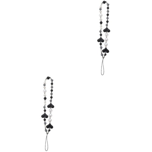 2 Count Handy Kette Schlüsselband Für Mobiltelefon Mobiles Mit Perlen - Zdjęcie 10 z 12
