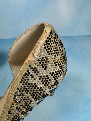 INC Sparkle Heel Pump Black and Gold Women's Size 7.5 - Picture 5 of 12