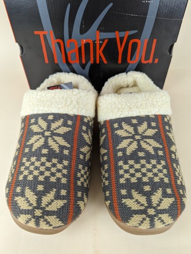 Deer Stags Lodge gemusterte Clog Hausschuhe Herren Medium 9-10 dunkelbraun Schuhe neu mit Karton - Bild 6 von 13