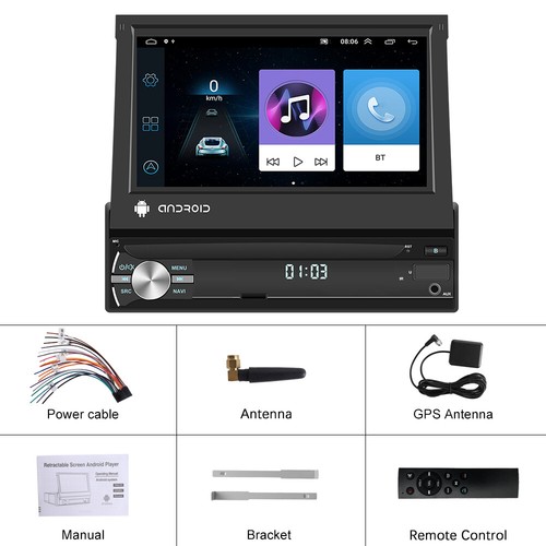 7" 1 DIN extensible Android 12 radio de coche IOS/Android Bluetooth GPS NAVEGACIÓN WIFI - Imagen 2 de 19