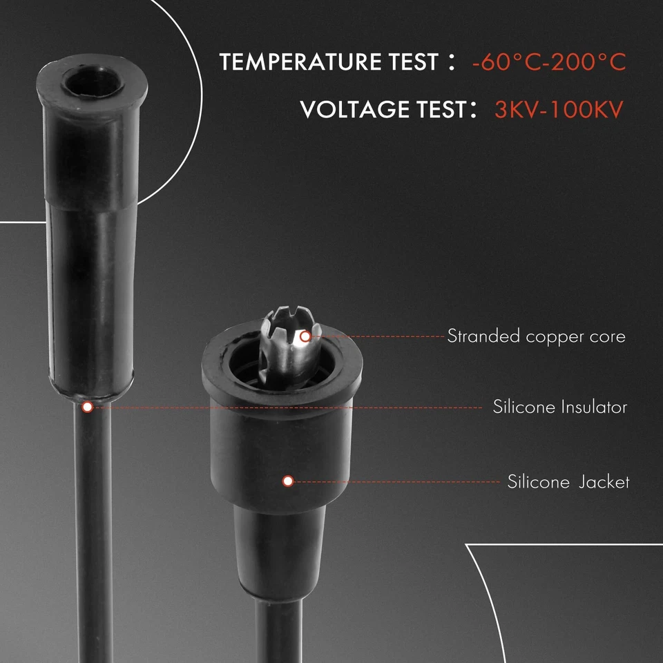 Juegos de 10 cables de bujías para Nissan 200SX 1984 1985 1986 1987 1988 L4 2,0 L 7 mm Foto 3 de 4