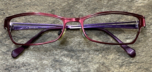Via Spiga Candela 910 Zyloware Rot Lila Metall Brille Brillengestell 52-18-135 DR2