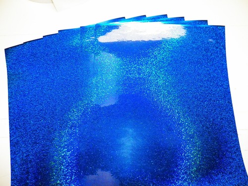 royal blue holo glitter 8" x 12" x .003 thk vinyl sheets(10) count - Picture 3 of 3