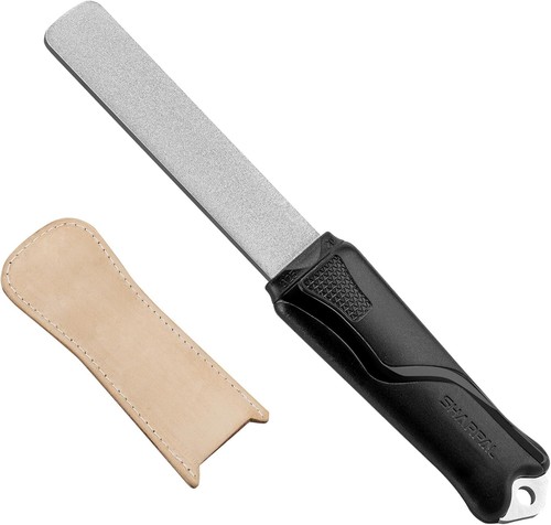 Ergonomic Diamond Knife Sharpener with Leather Strop - Coarse & Extra Fine Grit - Picture 3 of 8