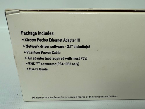 ADAPTADOR ETHERNET BOLSILLO XIRCOM PE3-10B2 (AM) III BNC 10BASE-2 NUEVO - Imagen 11 de 12