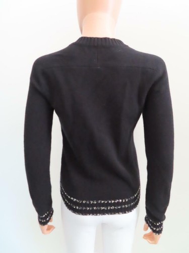 NWOT Saint Laurent Black Wool 'Love Yves 1975' Sequin Snake Sweater S $1090 - Picture 12 of 12