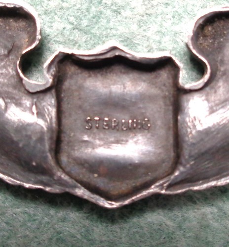 WW2 US ARMY AIR CORPS PILOT WINGS 3” STERLING Mark with correct smooth clutches - Picture 4 of 4