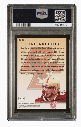 2012 FLEER RETRO ROOKIE SENSATIONS LUKE KUECHLY RC PSA 9 Mint 💎 Pop 1 Panthers - Picture 2 of 2