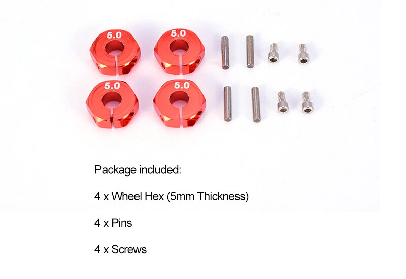 4PCS Aluminium 5mm Dicke Rad Sechskant 12mm für Schrauben HSP HPI 1:10 RC Auto - Bild 3 von 4