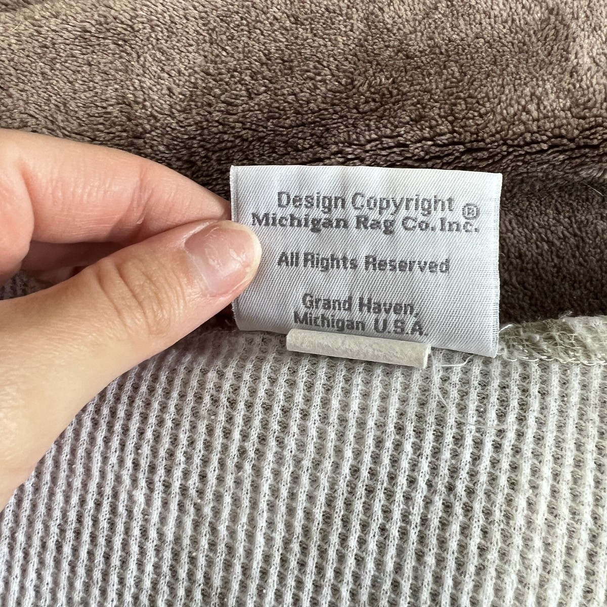 Vintage Michigan Rag Co Sack Dress Made In USA Beige White