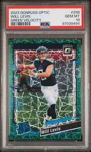 2023 PANINI DONRUSS OPTIC GREEN VELOCITY #298 WILL LEVIS ROOKIE RC PSA 10