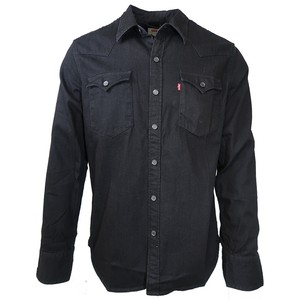 Levi-039-s-Men-039-s-Black-Barstow-Western-L-S-Denim-Shirt-Retail-99-99