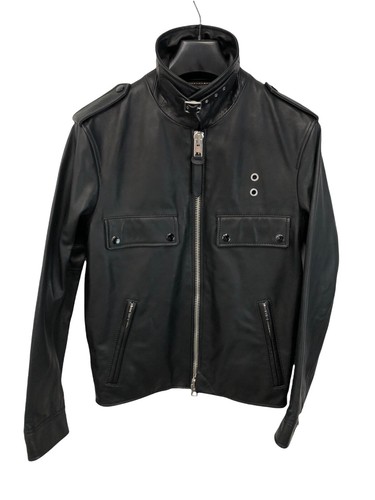 Coach Men’s Black Leather Officer Jacket Size: 46 Made In Italy - Picture 8 of 12