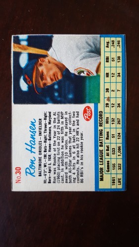 1962 post cereal baseball cards #1 to #70, hand cut, complete your set - Picture 94 of 225