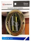 Sandleford 75mm Polished Brass Numeral No. 0 Screw on with Hardware