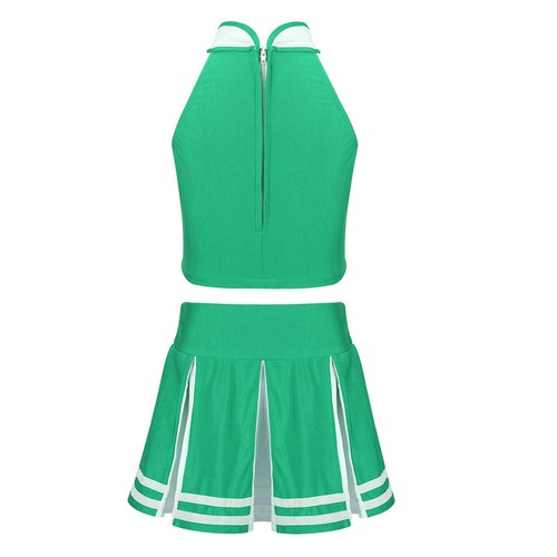 Kids Girls Cheerleader Costume Uniform Cheerleading School Fancy Dress Outfits - Foto 28 di 43