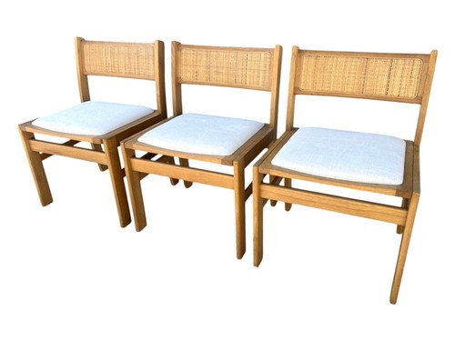 Set of 6 Danish Mid-Century Modern Teak Dining Chairs w/ Cane Backs Restored - Picture 14 of 15