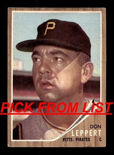 1962 Topps Baseball 2-452 VG-EX Pick From List All PICTURED kk7 cc8 yy3 - Picture 1 of 447