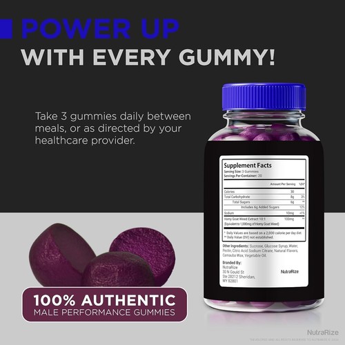 Dominator Male Performance Gummies – New Advanced Formula – 60 Gummies (1 Pack) - Picture 8 of 8