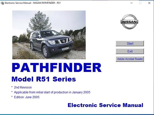 Nissan Pathfinder R51 (2005-2010) manuale officina su cd - workshop manual on cd - Foto 3 di 6