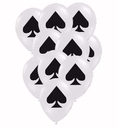 12 Stck. Latex Casino Geburtstagsparty Las Vegas Poker Karten Nacht Spiel Ballons Set - Bild 15 von 26