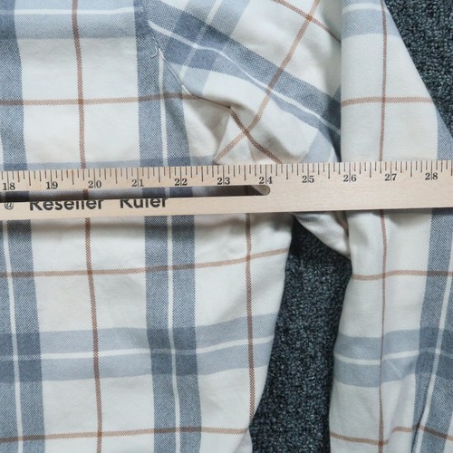 Frank Eileen Shirt Womens Large Cream Gray Plaid Modal Long Sleeve Relaxed NWT - Picture 7 of 9