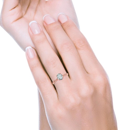 14K Gold 1.29ct Oval Natural G SI Diamond Ring Engagement Wedding Ring 8mm - Picture 162 of 168