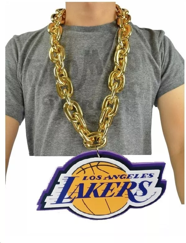 New NBA Los Angeles Lakers GOLD Fan Chain Big Necklace Foam