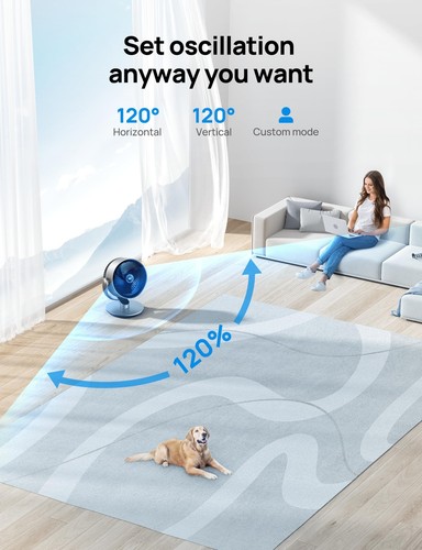 Dreo 16 Inch 25dB Quiet Smart Fans for Bedroom, DC Room Fan with Remote, 120