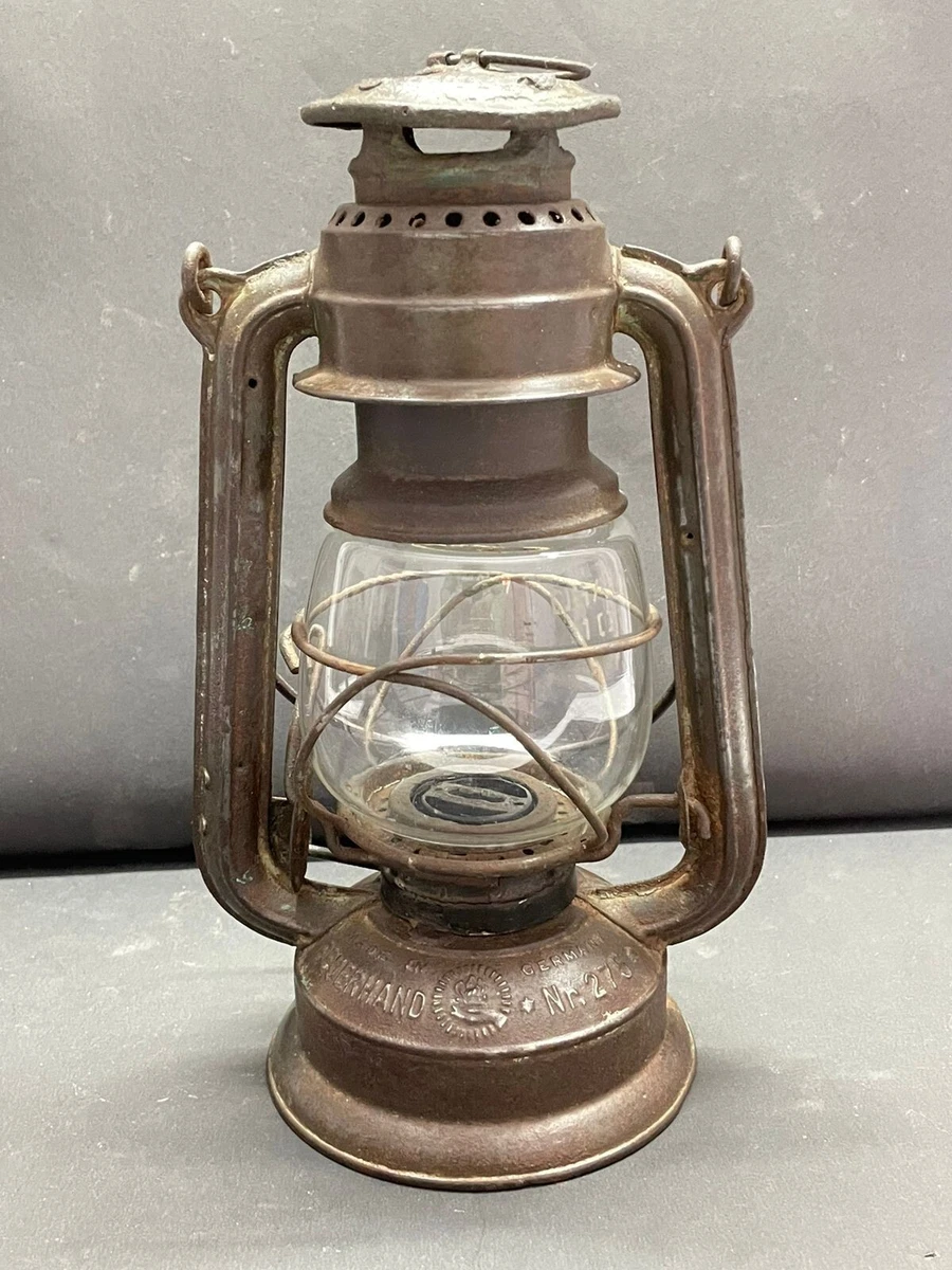 Old Vintage Feuerhand No 275 Iron Kerosene Oil Lamp Lantern With