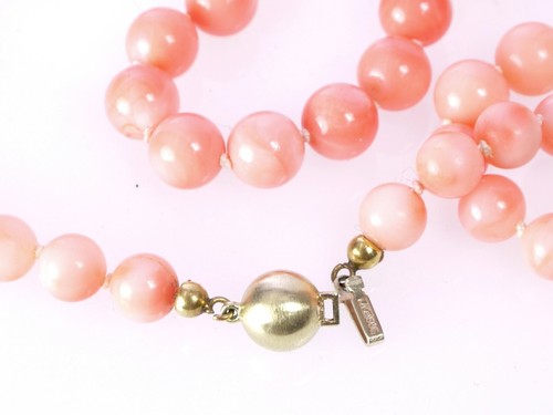 Rosenquarz Ensemble Kette und Ohrringe in GG 750 mit Brillanten - Bild 9 von 12
