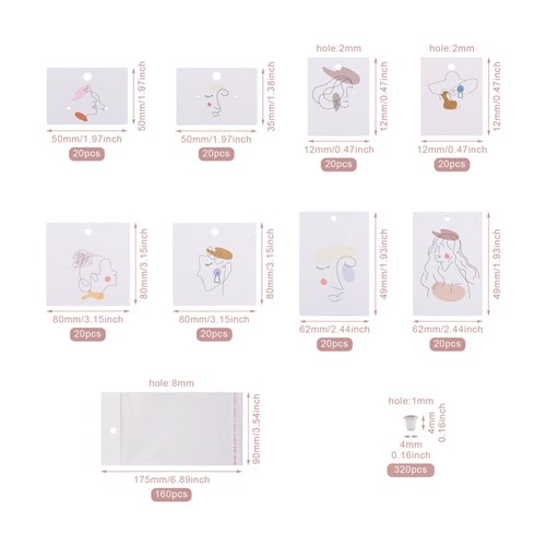 70-120sets Earring Jewelry Display Cards with Earring Backs Self-Seal Bags - Picture 18 of 22