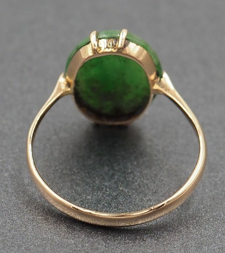 Jadeite 14ct Yellow Gold Ring - Picture 4 of 8