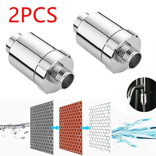 2PCS Shower Head Filter for Bath Hard Water Softener Remove Chlorine & Flouride - Picture 1 of 11