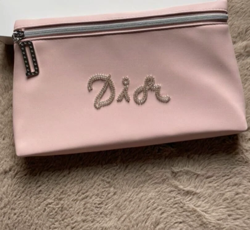 Christian Dior Nouveauté GRAND ROSE Pochette JAPON Pochette Pochette avec Etui à Breloques Argenté Neuf