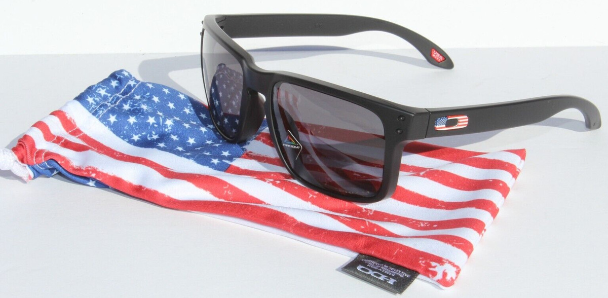 Oakley Holbrook USA Colored Flag Sunglasses - Matte Black / Grey