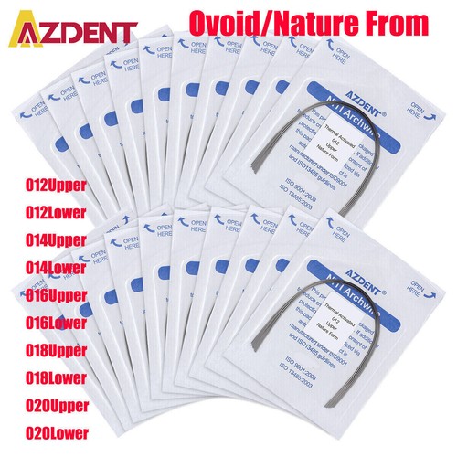 Confezione 10 AZDENT Filo Arco Dentale Orto Niti Termico Attivato Rotondo Ovoide Naturale - Foto 1 di 37