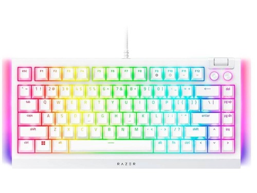 Razer Blackwidow V4 75% Mechanical Gaming Keyboard - White - Orange Switch - Picture 6 of 6